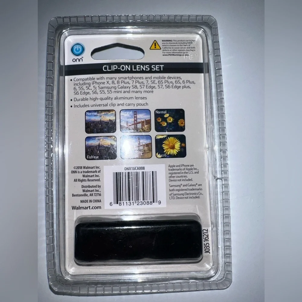 Onn Smartphone/Tablet Clip-On 8X Telephoto Lens wide angle macro & fisheye lens